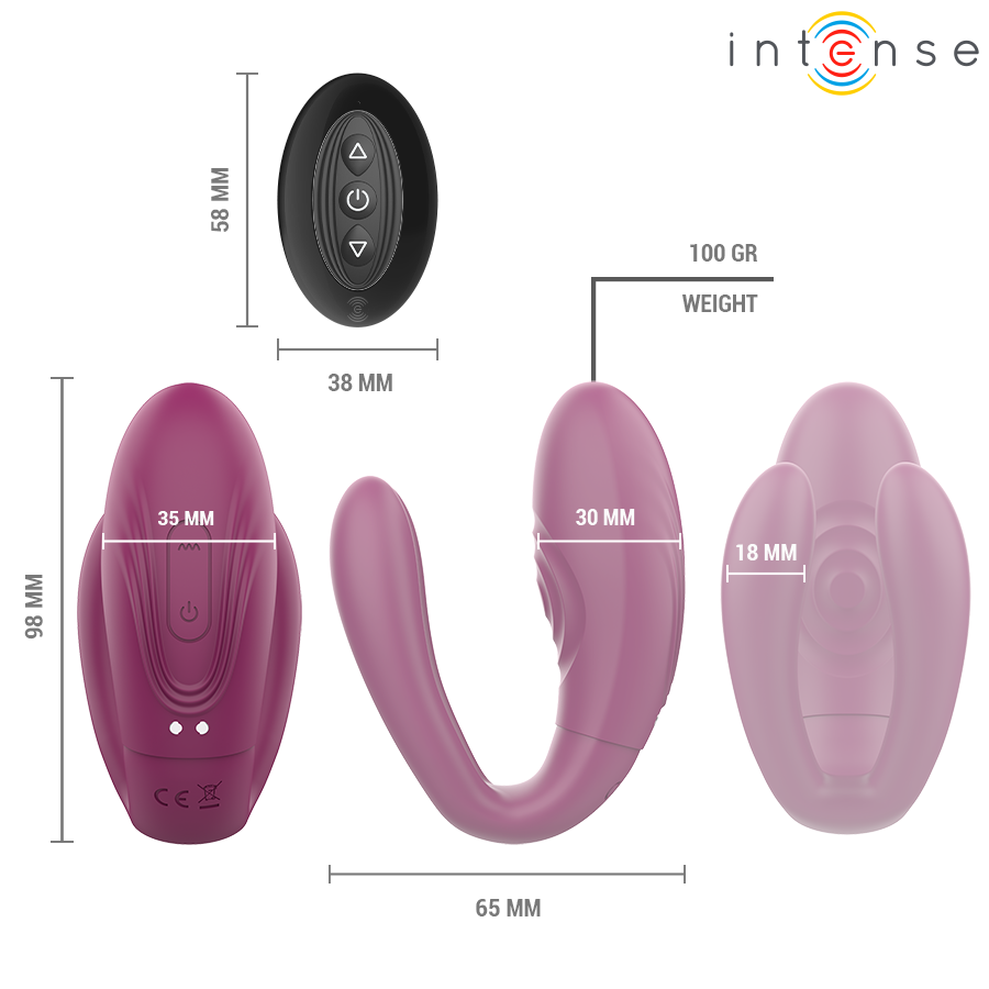 INTENSE - STIMOLATORE A MORSETTO CON VIBRAZIONE E TAPPING SANDRA CON TELECOMANDO